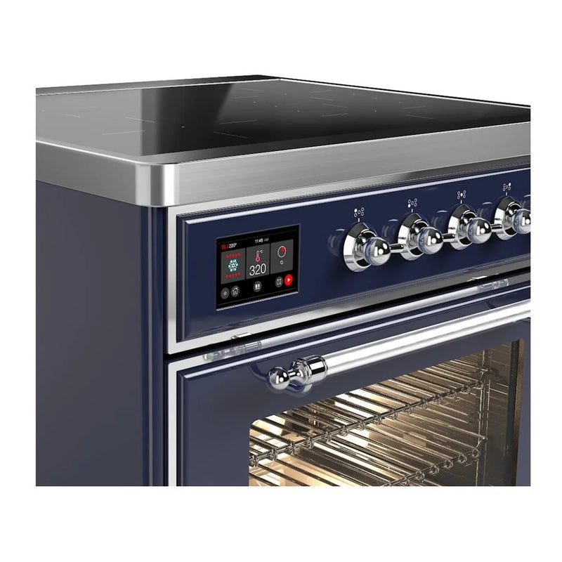 ILVE Majestic II 30" Induction Freestanding Range in Midnight Blue with Chrome Trim, UMI30NE3MBC