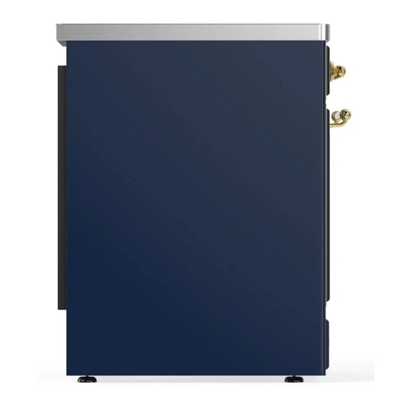 ILVE Majestic II 30" Induction Freestanding Range in Midnight Blue with Brass Trim, UMI30NE3MBG
