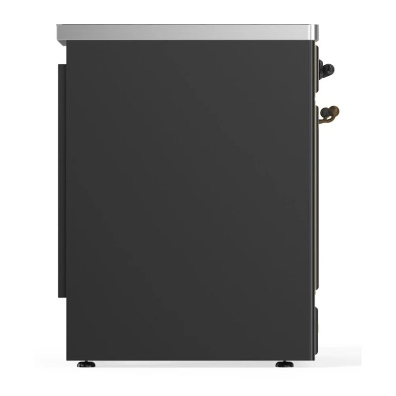 ILVE Majestic II 30" Induction Freestanding Range in Graphite Matte with Burnished Trim, UMI30NE3MGB