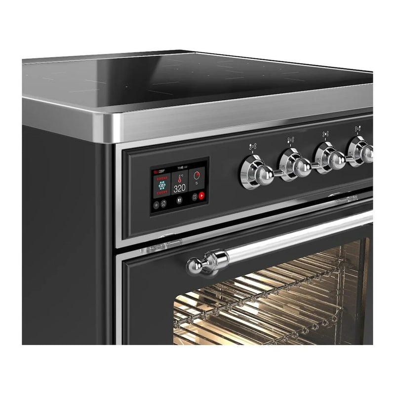 ILVE Majestic II 30" Induction Freestanding Range in Graphite Matte with Chrome Trim, UMI30NE3MGC