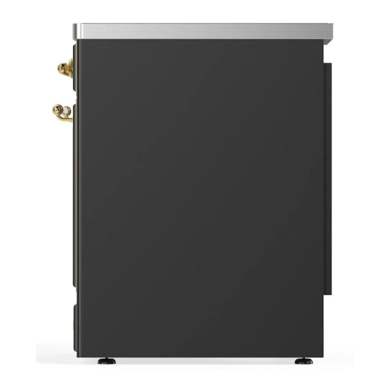 ILVE Majestic II 30" Induction Freestanding Range in Graphite Matte with Brass Trim, UMI30NE3MGG