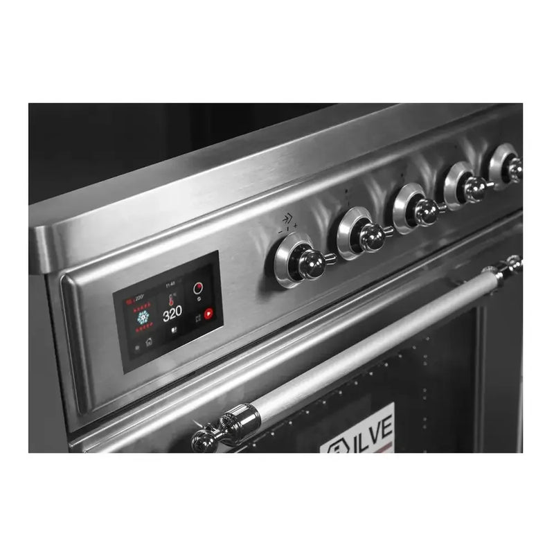ILVE Majestic II 30" Induction Freestanding Range in Stainless Steel with Chrome Trim, UMI30NE3SSC