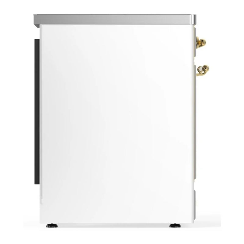ILVE Majestic II 30" Induction Freestanding Range in White with Brass Trim, UMI30NE3WHG