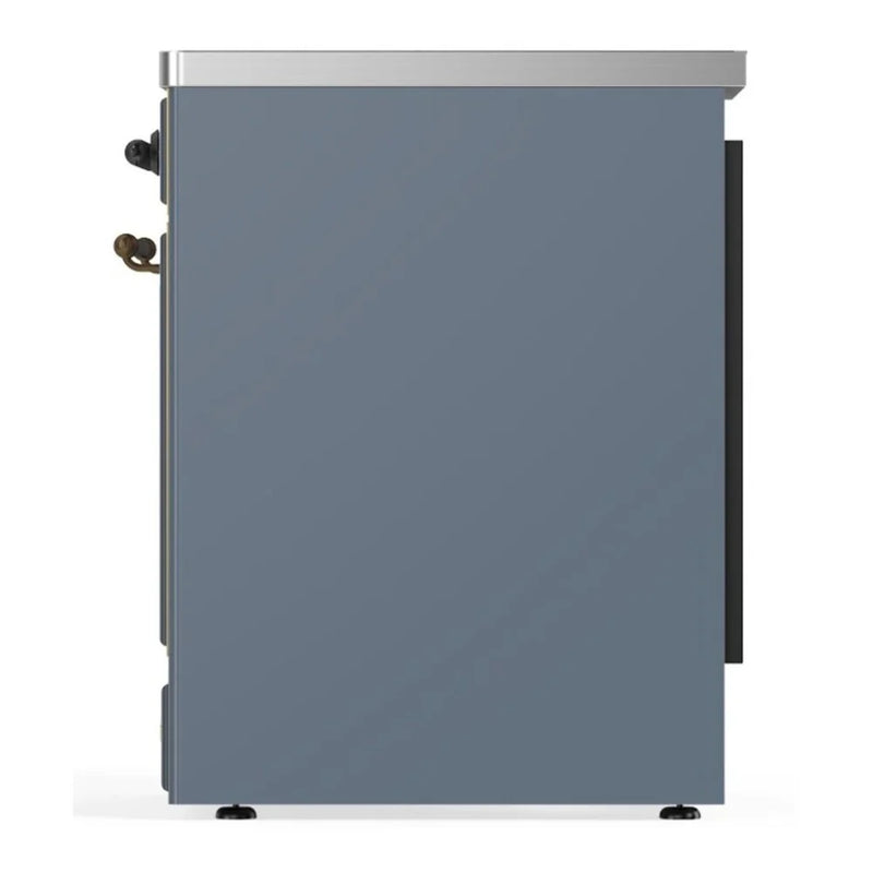 ILVE Majestic II 30" Induction Freestanding Range in Blue Grey with Burnished Trim, UMI30QNE3BGB