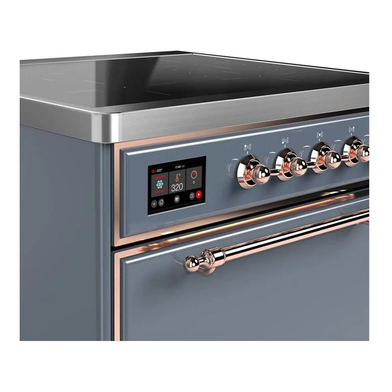 ILVE Majestic II 30" Induction Freestanding Range in Blue Grey with Copper Trim, UMI30QNE3BGP