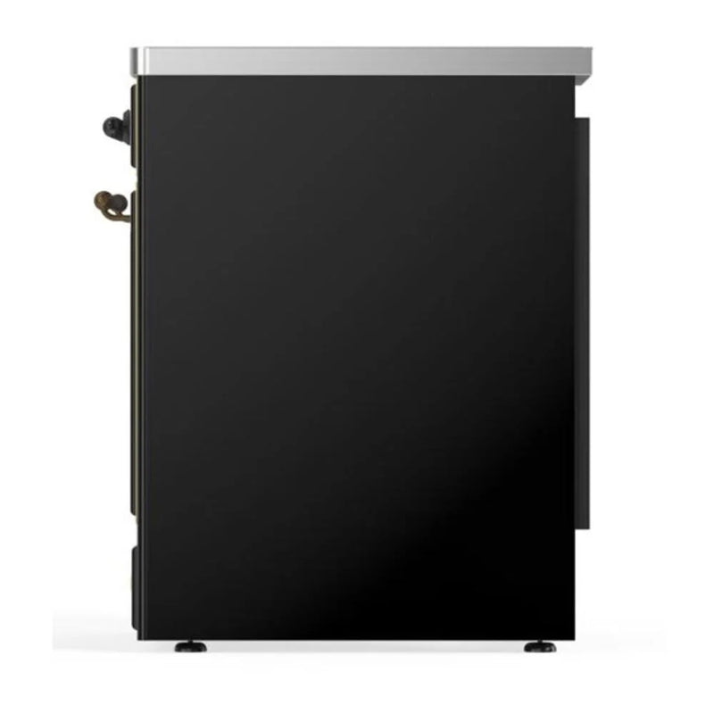ILVE Majestic II 30" Induction Freestanding Range in Glossy Black with Burnished Trim, UMI30QNE3BKB