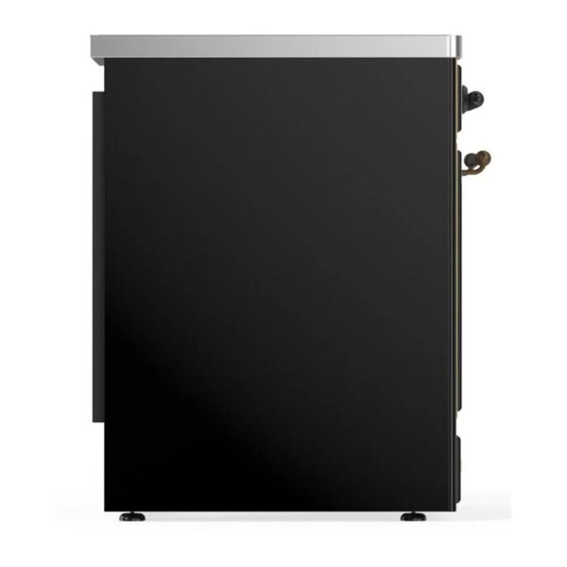 ILVE Majestic II 30" Induction Freestanding Range in Glossy Black with Burnished Trim, UMI30QNE3BKB