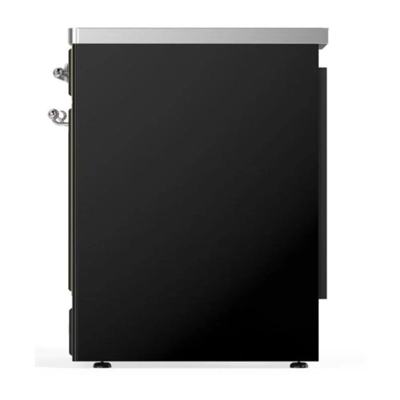 ILVE Majestic II 30" Induction Freestanding Range in Glossy Black with Chrome Trim, UMI30QNE3BKC