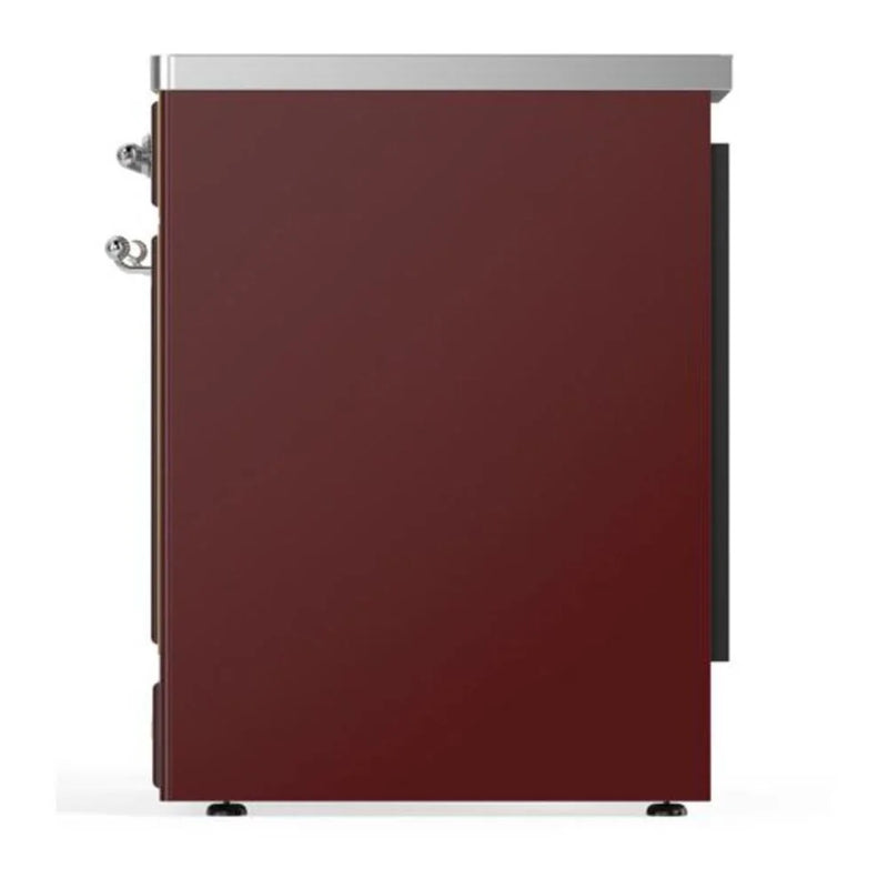 ILVE Majestic II 30" Induction Freestanding Range in Burgundy with Chrome Trim, UMI30QNE3BUC