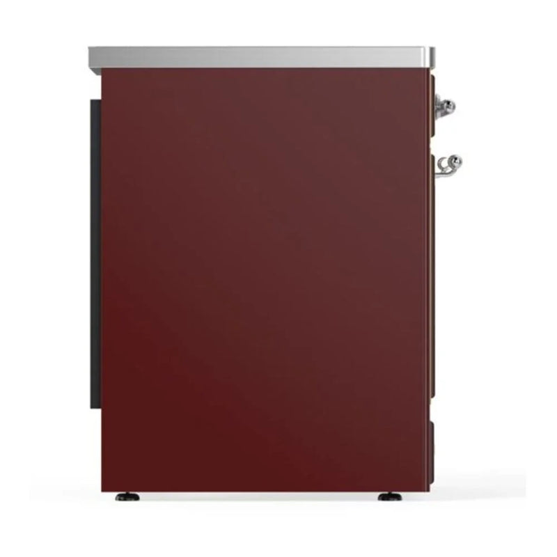 ILVE Majestic II 30" Induction Freestanding Range in Burgundy with Chrome Trim, UMI30QNE3BUC