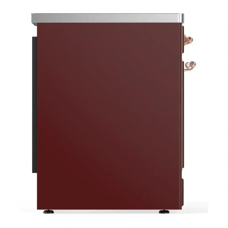 ILVE Majestic II 30" Induction Freestanding Range in Burgundy with Copper Trim, UMI30QNE3BUP
