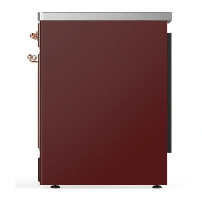 ILVE Majestic II 30" Induction Freestanding Range in Burgundy with Copper Trim, UMI30QNE3BUP