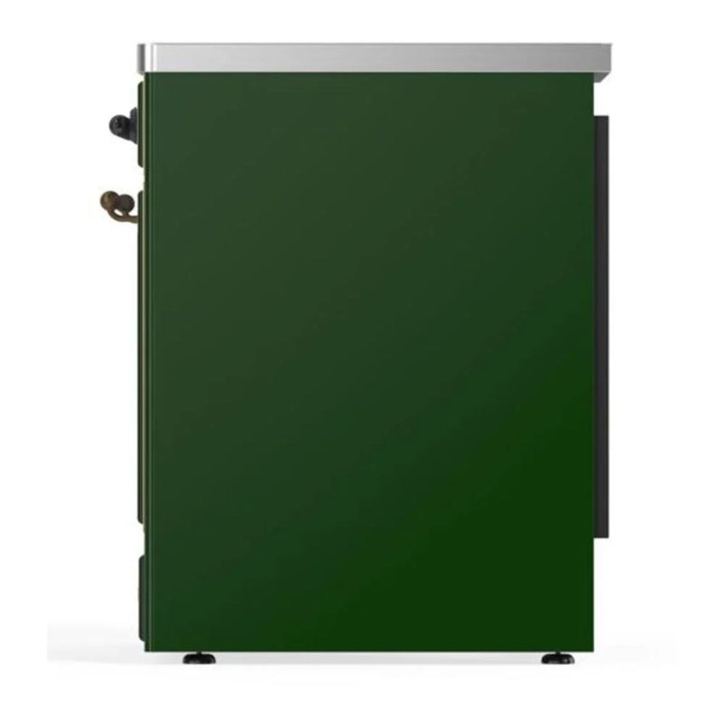 ILVE Majestic II 30" Induction Freestanding Range in Emerald Green with Burnished Trim, UMI30QNE3EGB