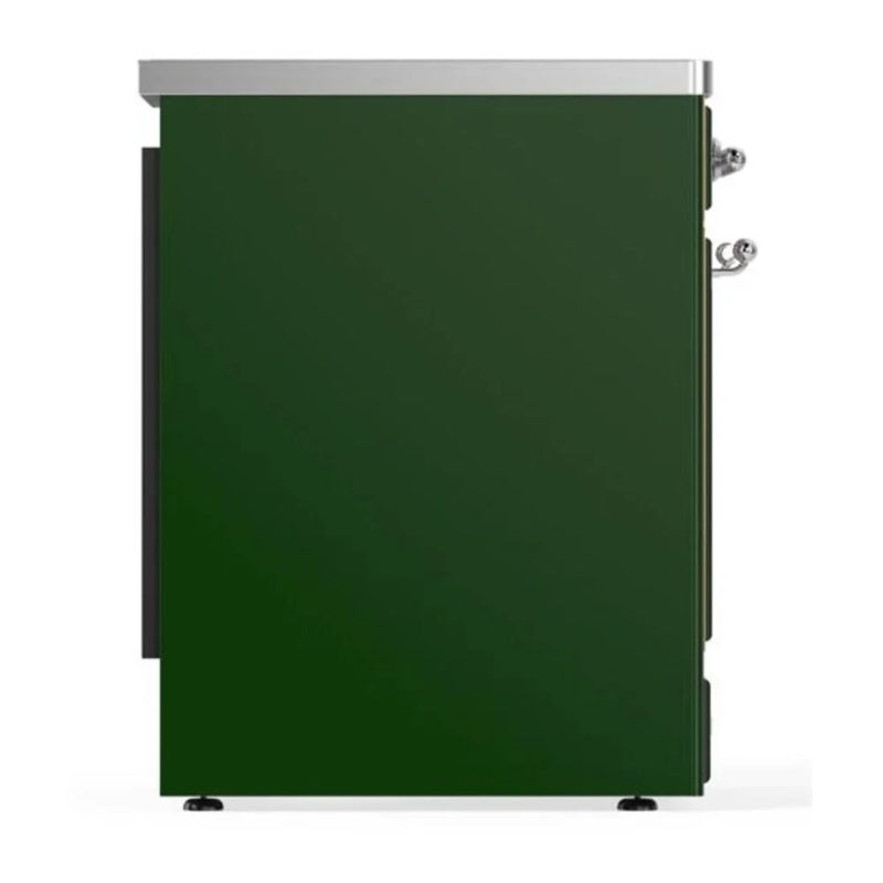 ILVE Majestic II 30" Induction Freestanding Range in Emerald Green with Chrome Trim, UMI30QNE3EGC