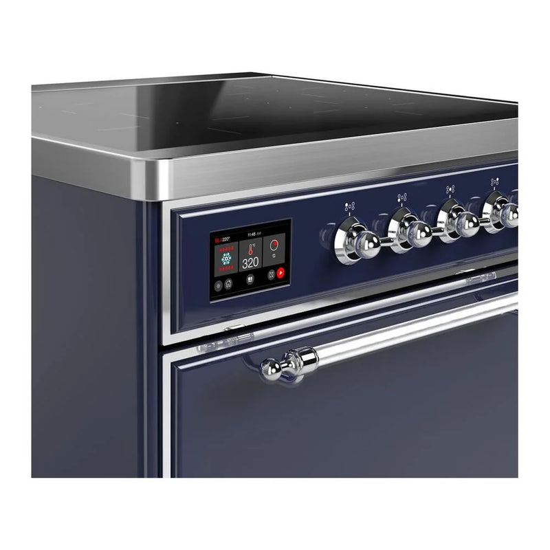 ILVE Majestic II 30" Induction Freestanding Range in Midnight Blue with Chrome Trim, UMI30QNE3MBC