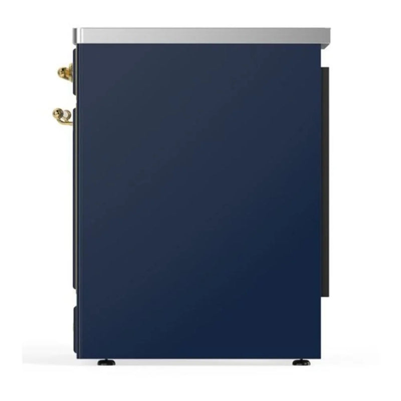ILVE Majestic II 30" Induction Freestanding Range in Midnight Blue with Brass Trim, UMI30QNE3MBG