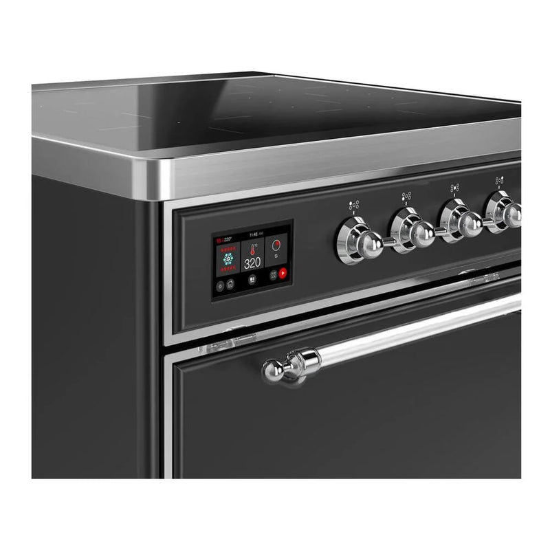 ILVE Majestic II 30" Induction Freestanding Range in Graphite Matte with Chrome Trim, UMI30QNE3MGC