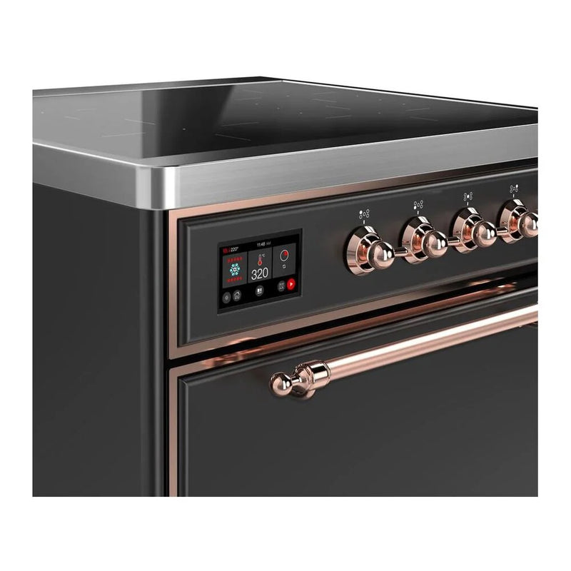 ILVE Majestic II 30" Induction Freestanding Range in Graphite Matte with Copper Trim, UMI30QNE3MGP