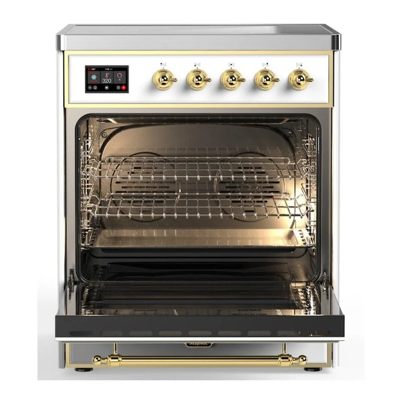 ILVE Majestic II 30" Induction Freestanding Range in RAL Color with Brass Trim, UMI30QNE3RAG