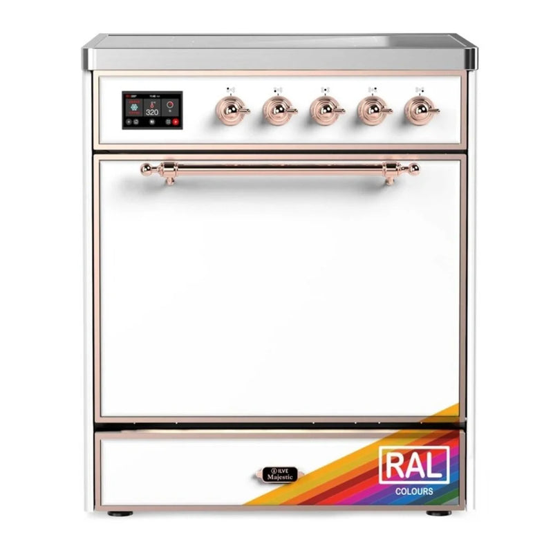 ILVE Majestic II 30" Induction Freestanding Range in RAL Color with Copper Trim, UMI30QNE3RAP