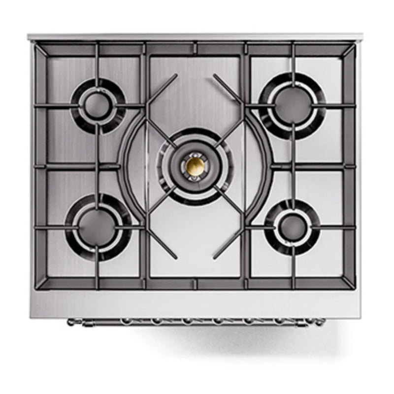 ILVE Nostalgie II Noblesse 30" Dual Fuel Freestanding Range in Graphite Matte with Chrome Trim, UN30NMPMGC