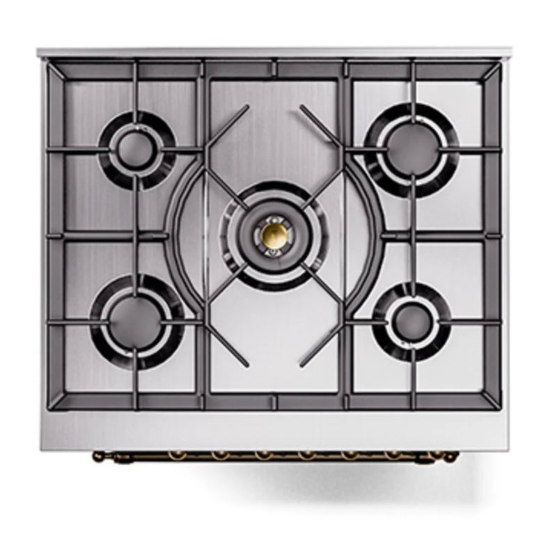 ILVE Nostalgie II Noblesse 30" Dual Fuel Freestanding Range in Emerald Green with Burnished Trim, UN30QNMPEGBLP