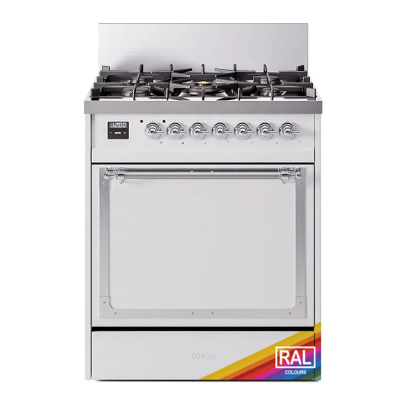 ILVE Nostalgie II Noblesse 30" Dual Fuel Freestanding Range in RAL Color with Chrome Trim, UN30QNMPRAC