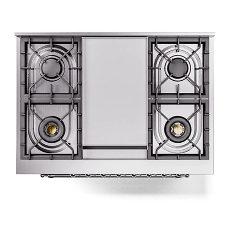 ILVE Nostalgie II Noblesse 36" Dual Fuel Freestanding Range in Midnight Blue with Chrome Trim, UN36FNMPMBC