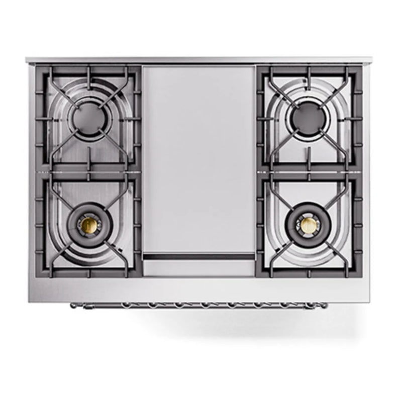 ILVE Nostalgie II Noblesse 36" Dual Fuel Freestanding Range in White with Chrome Trim, UN36FNMPWHC