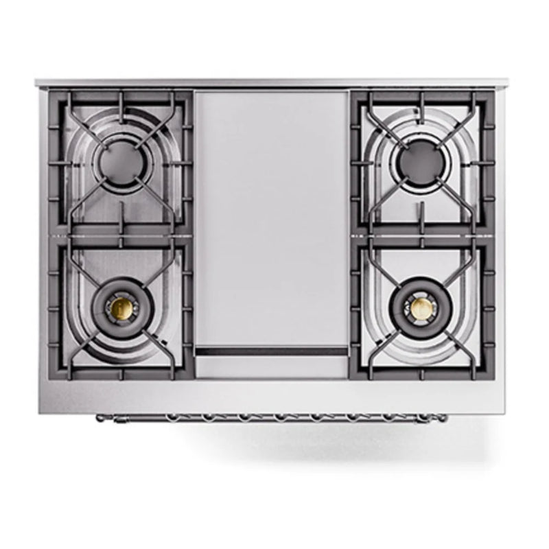 ILVE Nostalgie II Noblesse 36" Dual Fuel Freestanding Range in Stainless Steel with Chrome Trim, UN36FQNMPSSCLP