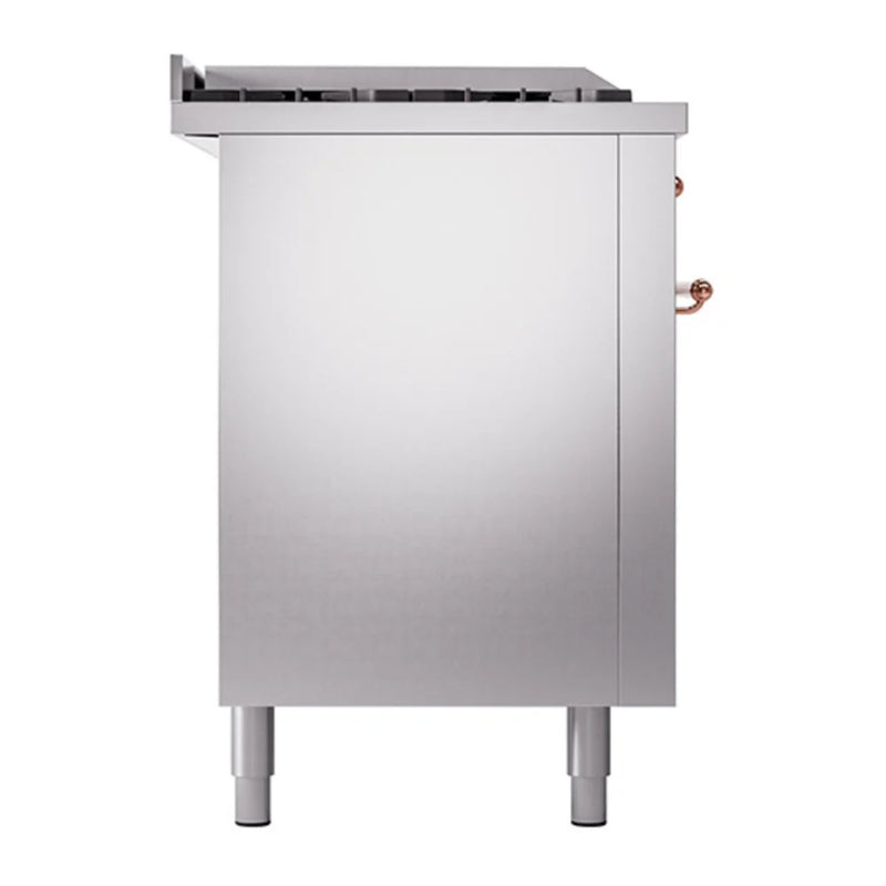 ILVE Nostalgie II Noblesse 60" Dual Fuel Freestanding Range in Stainless Steel with Copper Trim, UN60FSQNMPSSP
