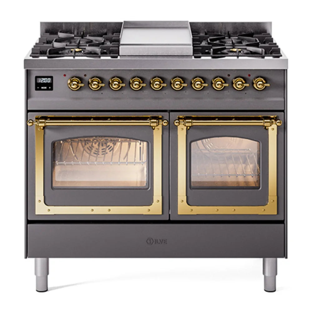 ILVE 40 Inch Range Nostalgie Freestanding Dual Fuel — American Fire Grill