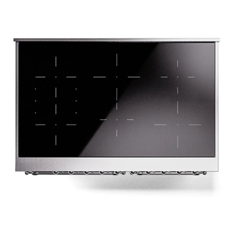 ILVE Nostalgie II Noblesse 40" Induction Freestanding Range in Stainless Steel with Chrome Trim, UNDI406NMPSSC