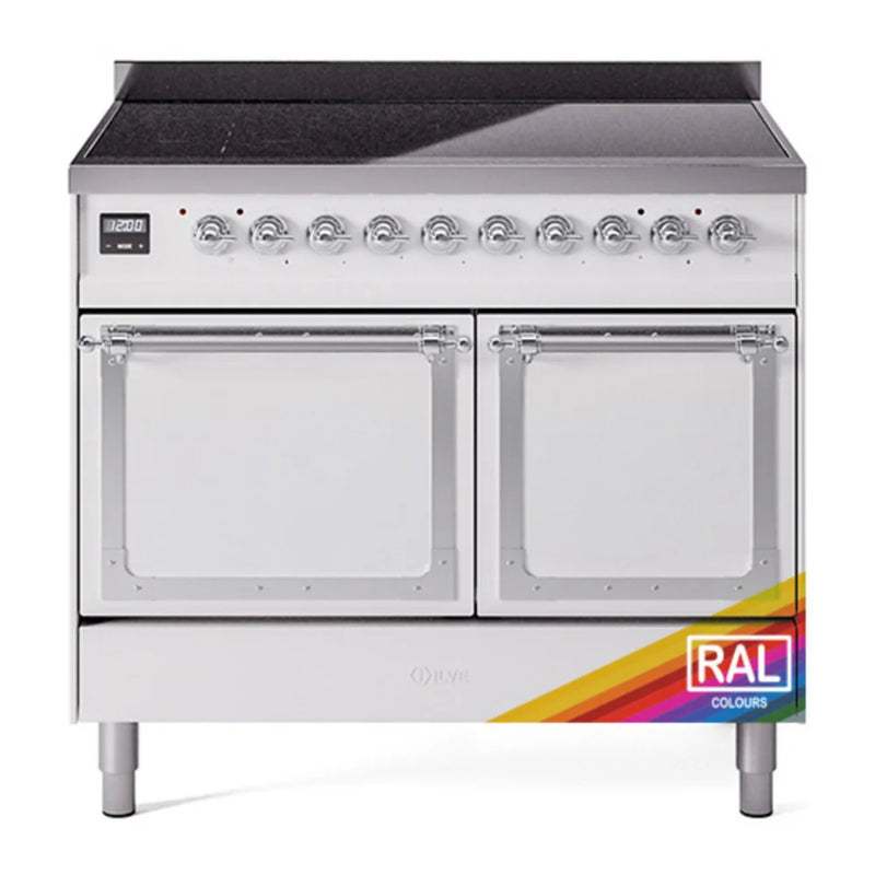 ILVE Nostalgie II Noblesse 40" Electric Freestanding Range in RAL Color with Chrome Trim, UNDI406QNMPRAC