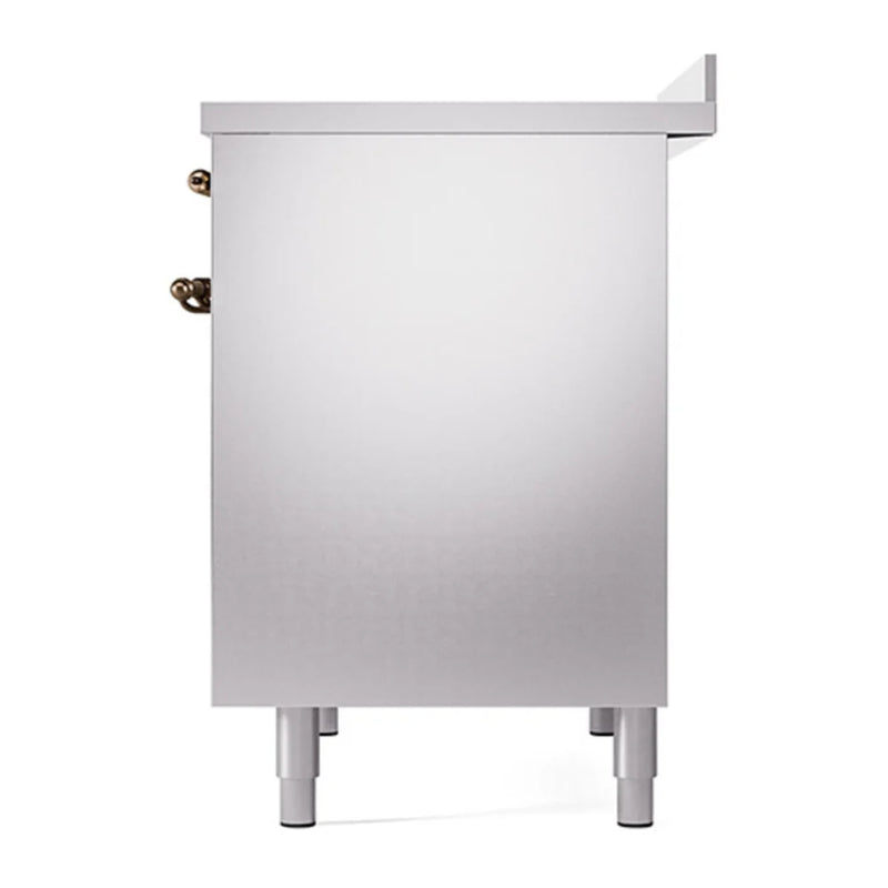 ILVE Nostalgie II Noblesse 40" Induction Freestanding Range in Stainless Steel with Burnished Trim, UNDI406QNMPSSB