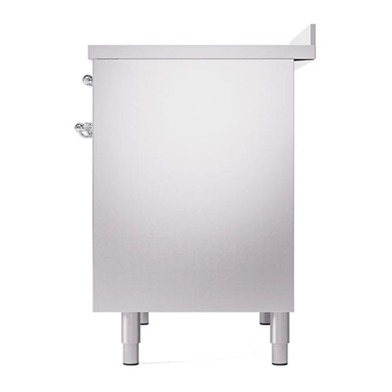 ILVE Nostalgie II Noblesse 40" Induction Freestanding Range in Stainless Steel with Chrome Trim, UNDI406QNMPSSC