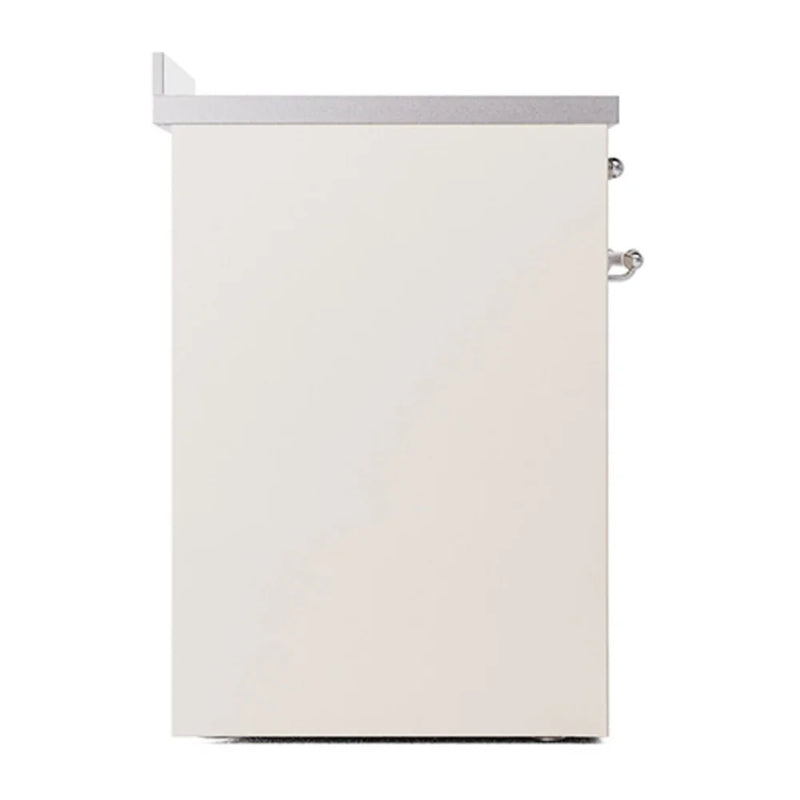 ILVE Nostalgie II Noblesse 30" Induction Freestanding Range in Antique White with Chrome Trim, UNI304QNMPAWC