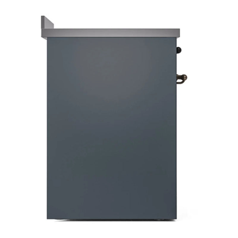 ILVE Nostalgie II Noblesse 30" Induction Freestanding Range in Blue Grey with Burnished Trim, UNI304QNMPBGB