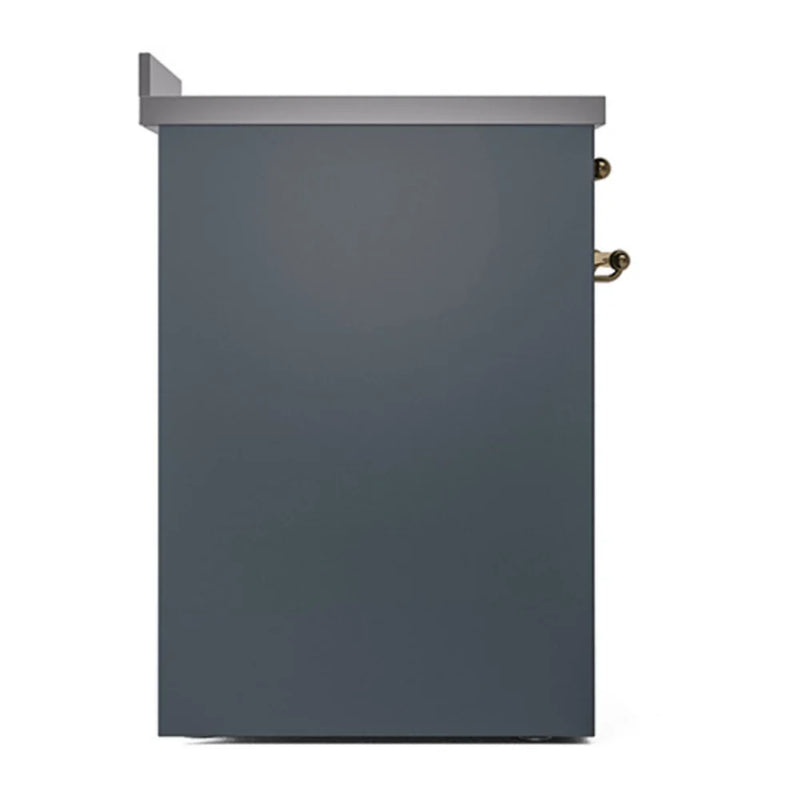 ILVE Nostalgie II Noblesse 30" Induction Freestanding Range in Blue Grey with Brass Trim, UNI304QNMPBGG