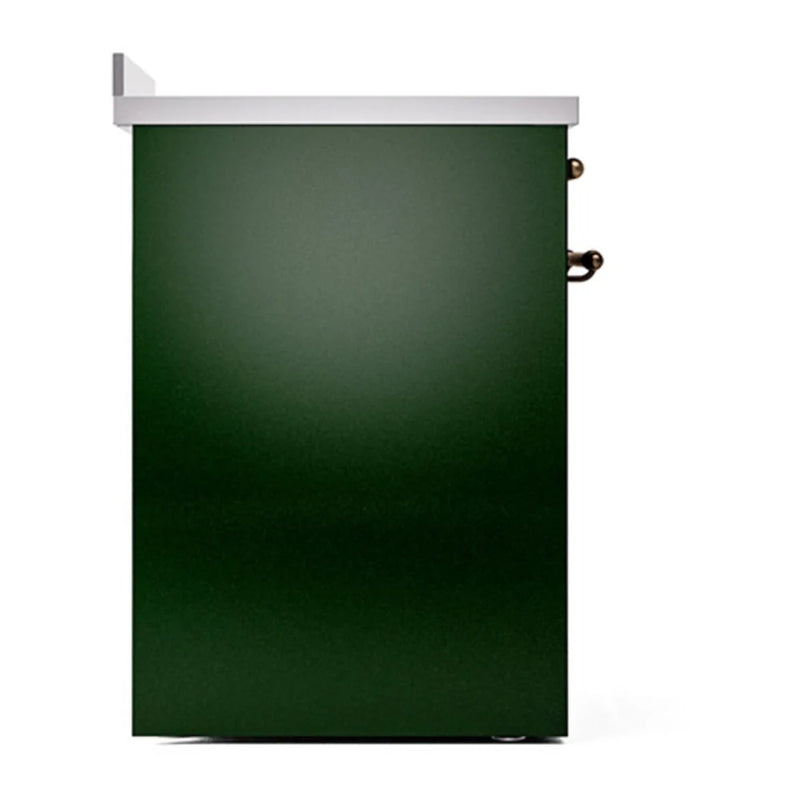 ILVE Nostalgie II Noblesse 30" Induction Freestanding Range in Emerald Green with Burnished Trim, UNI304QNMPEGB