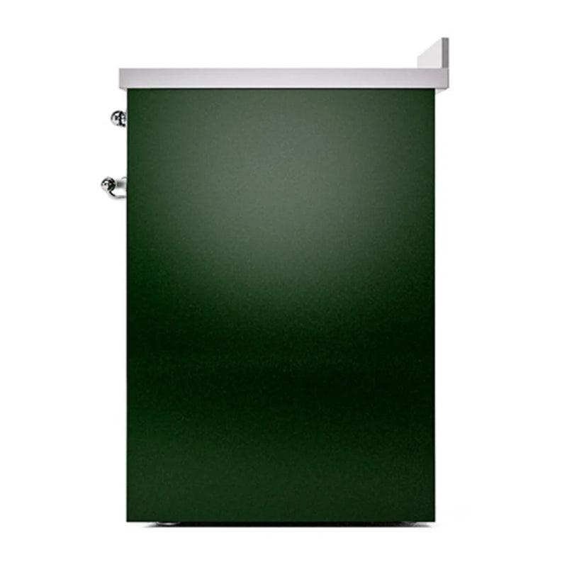 ILVE Nostalgie II Noblesse 30" Induction Freestanding Range in Emerald Green with Chrome Trim, UNI304QNMPEGC