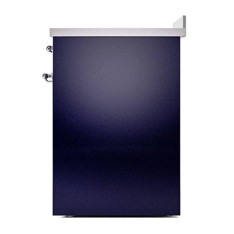 ILVE Nostalgie II Noblesse 30" Induction Freestanding Range in Midnight Blue with Chrome Trim, UNI304QNMPMBC