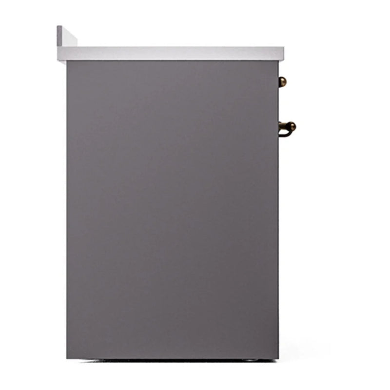 ILVE Nostalgie II Noblesse 30" Induction Freestanding Range in Graphite Matte with Burnished Trim, UNI304QNMPMGB