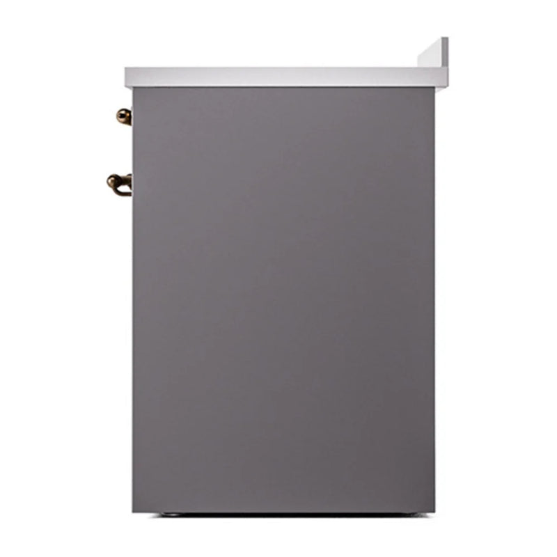 ILVE Nostalgie II Noblesse 30" Induction Freestanding Range in Graphite Matte with Burnished Trim, UNI304QNMPMGB