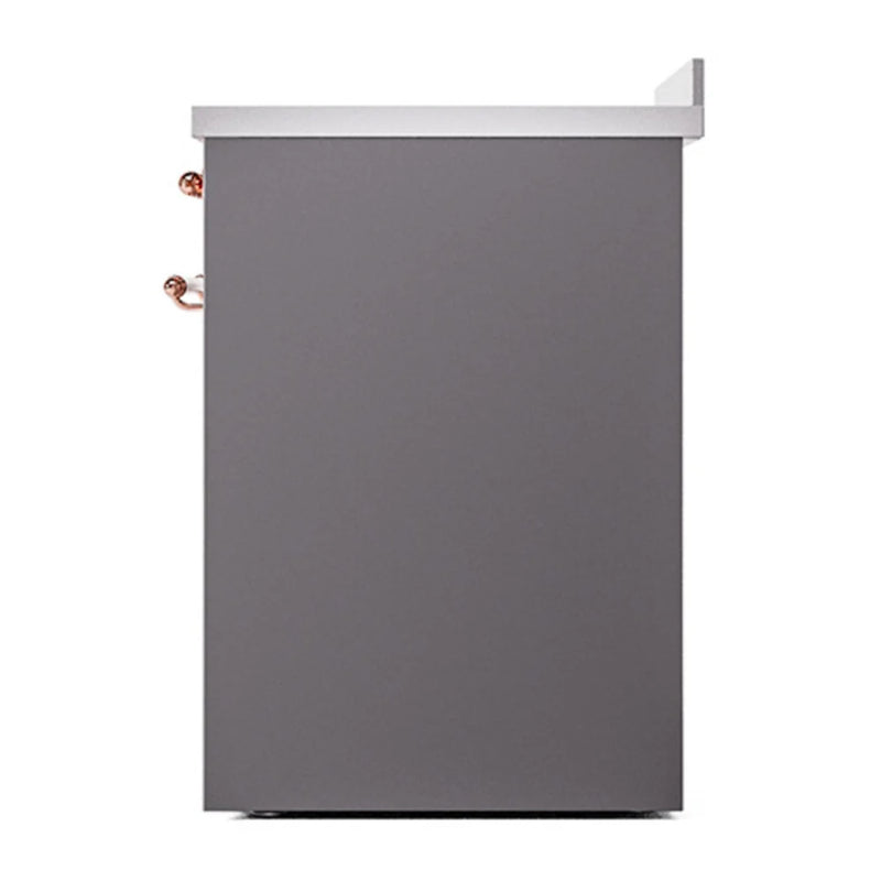 ILVE Nostalgie II Noblesse 30" Induction Freestanding Range in Graphite Matte with Copper Trim, UNI304QNMPMGP