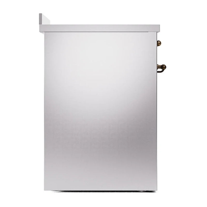 ILVE Nostalgie II Noblesse 30" Induction Freestanding Range in Stainless Steel with Burnished Trim, UNI304QNMPSSB