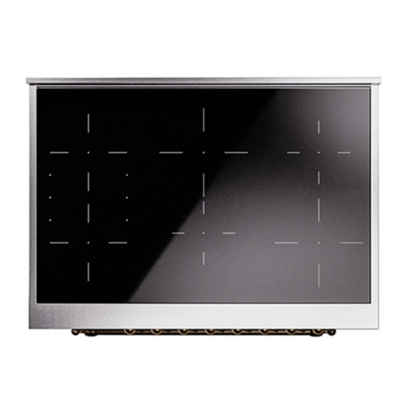 ILVE Nostalgie II Noblesse 36" Induction Freestanding Range in Graphite Matte with Burnished Trim, UNI366NMPMGB