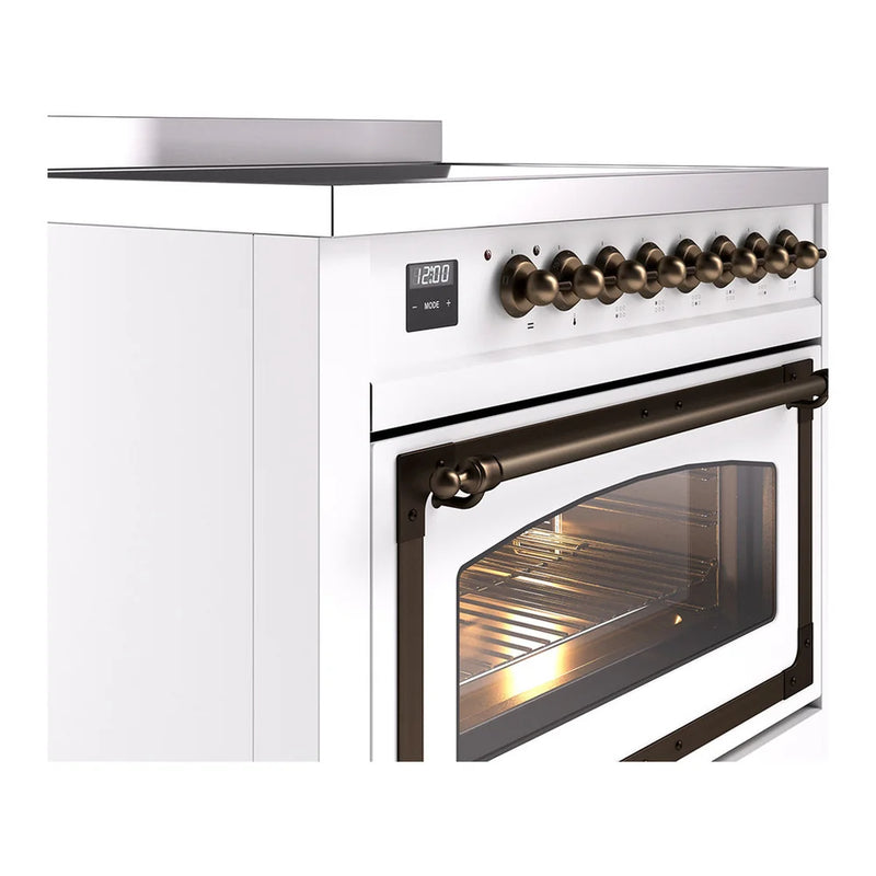 ILVE Nostalgie II Noblesse 36" Induction Freestanding Range in RAL Color with Burnished Trim, UNI366NMPRAB