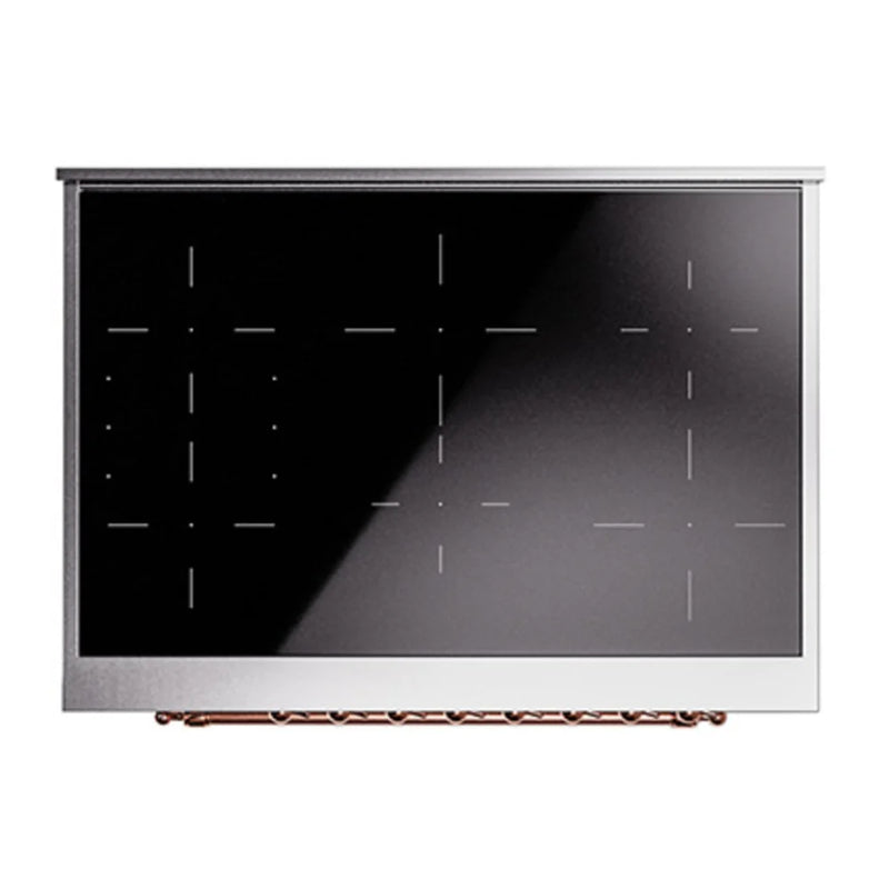ILVE Nostalgie II Noblesse 36" Induction Freestanding Range in Stainless Steel with Copper Trim, UNI366NMPSSP