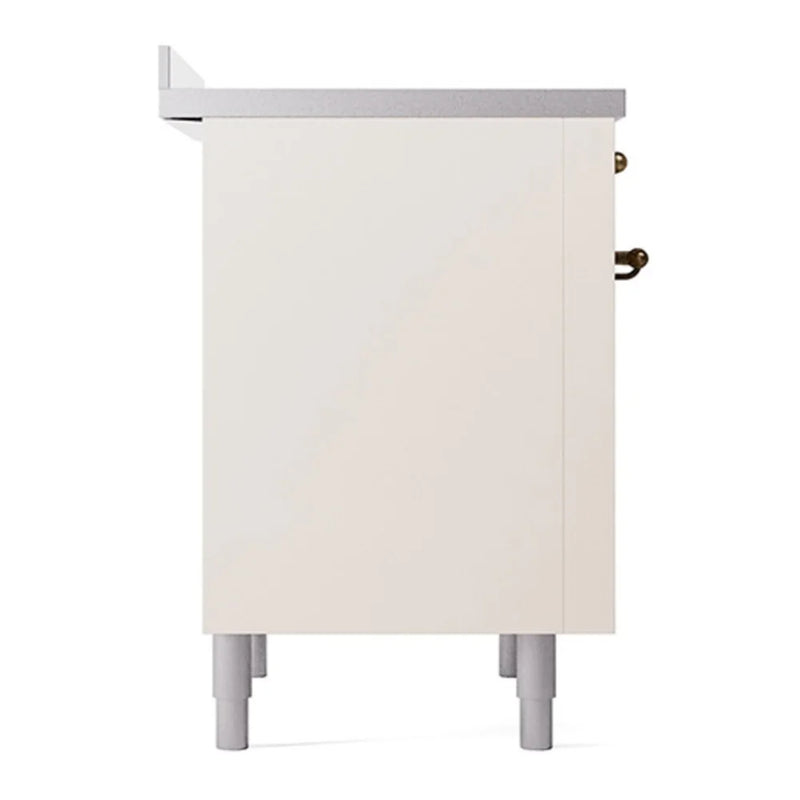 ILVE Nostalgie II Noblesse 36" Induction Freestanding Range in Antique White with Burnished Trim, UNI366QNMPAWB